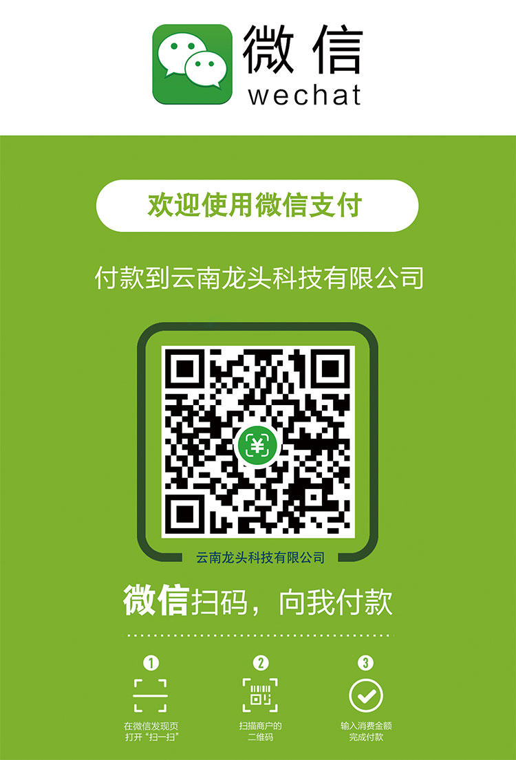 云南龙头科技有限公司微信商户微信买单扫码支付